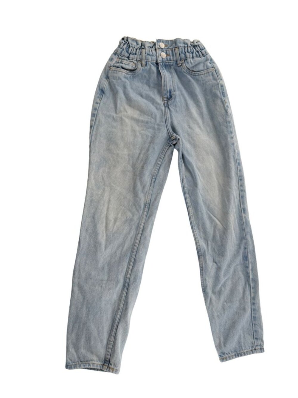 Bluenotes High Rise Paper Bag Waist Light Blue Jeans Sz S